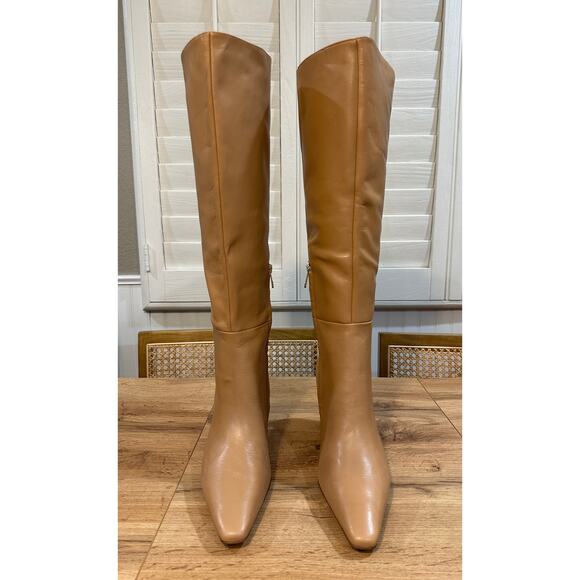Sam Edelman Sylvia Knee High Boots Luxe Tan Leather 11.5 Athletic Fit Style NWOB - Picture 3 of 15
